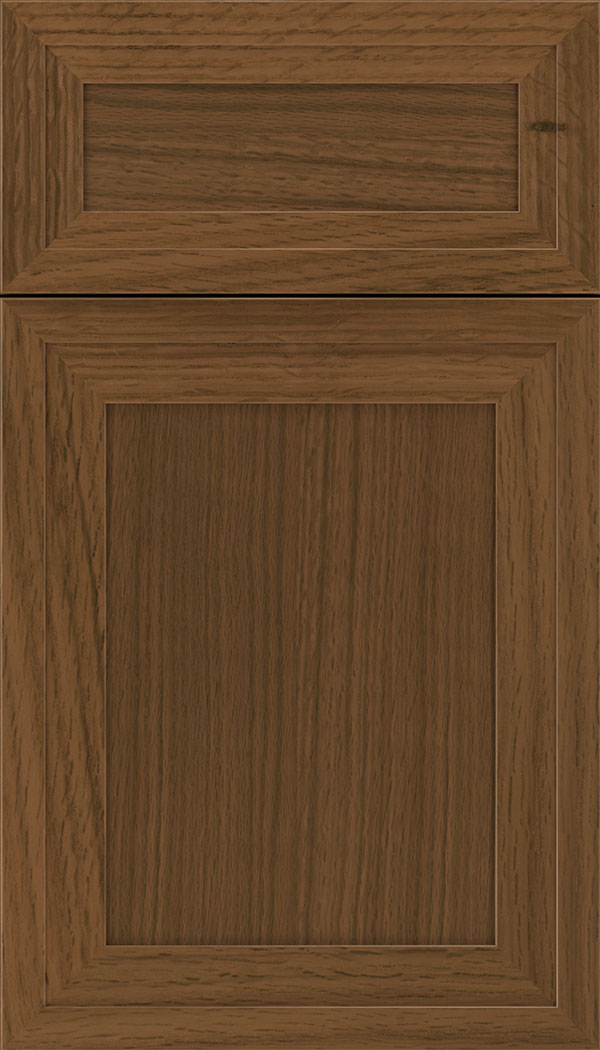 Asher 5pc Rift Oak flat panel cabinet door in Sienna