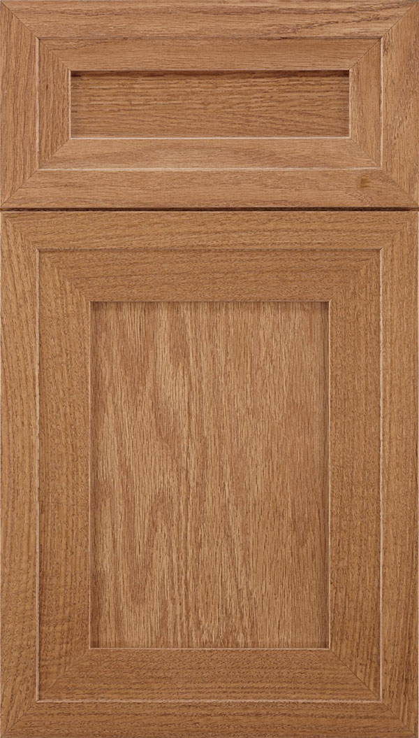 Asher 5-Piece Rift Oak flat panel cabinet door in Spice