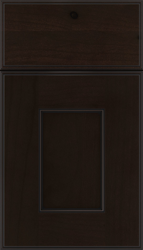 Berkeley Alder flat panel cabinet door in Espresso with Black glaze