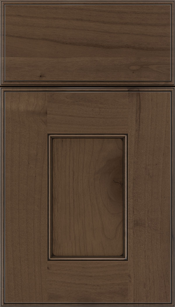 Berkeley Alder flat panel cabinet door in Toffee with Black glaze