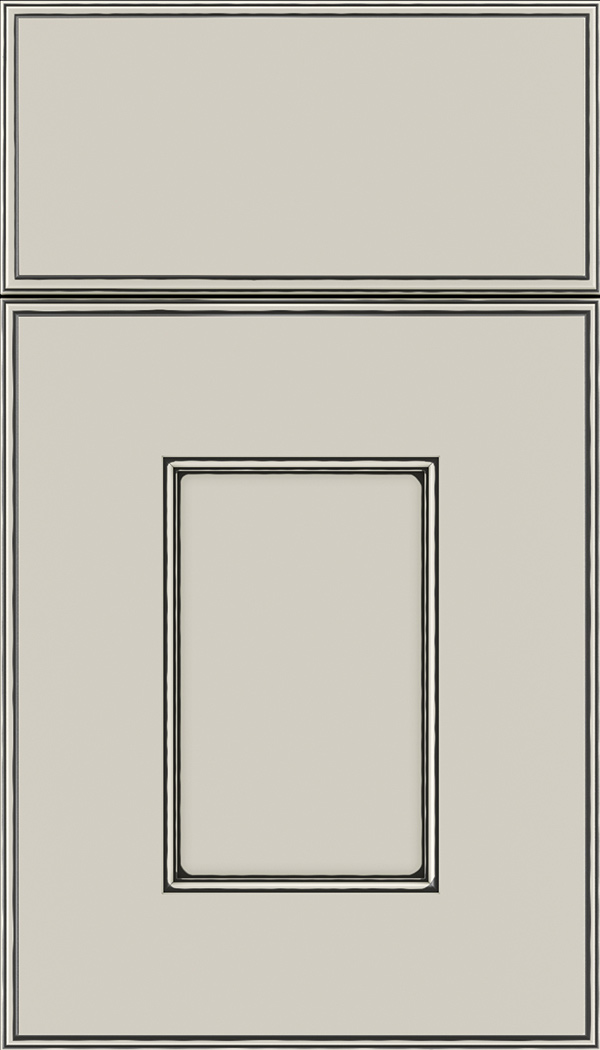 Berkeley Maple flat panel cabinet door in Cirrus with Black glaze