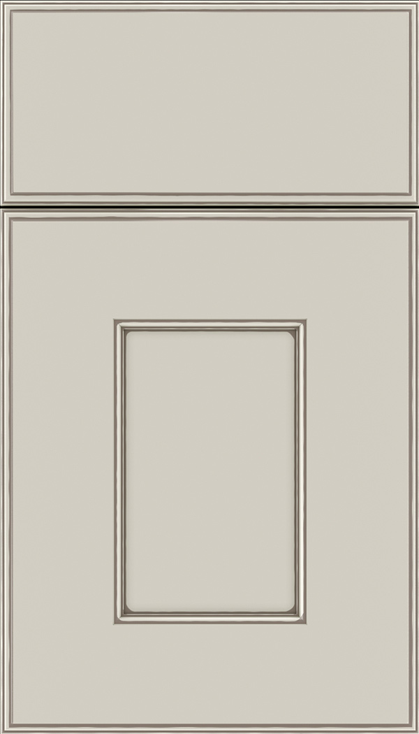Berkeley Maple flat panel cabinet door in Cirrus with Smoke glaze 