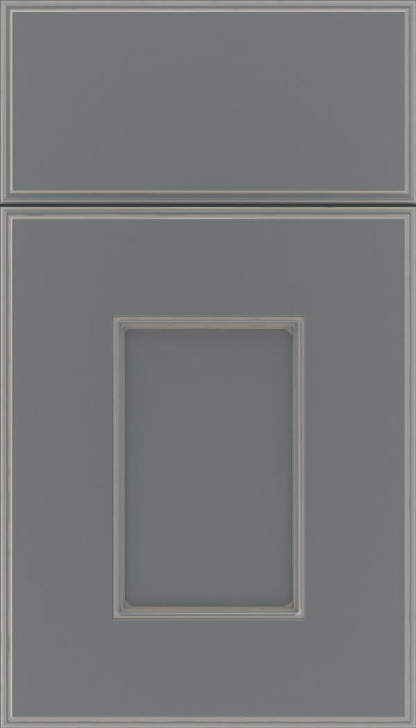 Berkeley Maple flat panel cabinet door in Cloudburst with Pewter glaze