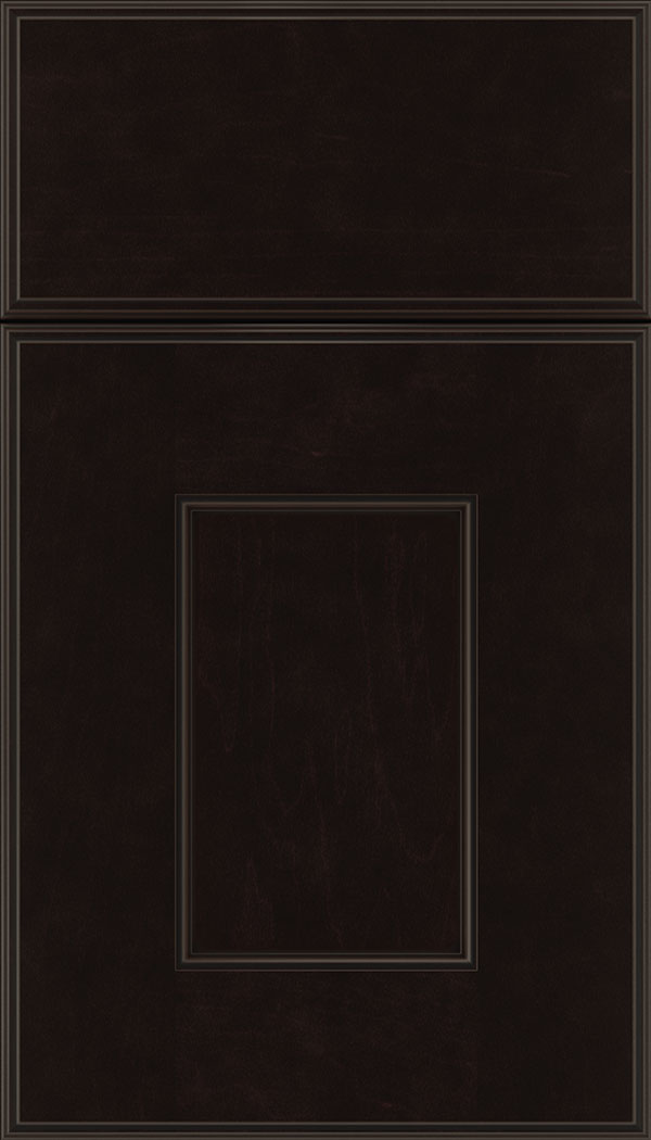 Berkeley Maple flat panel cabinet door in Espresso with Black glaze