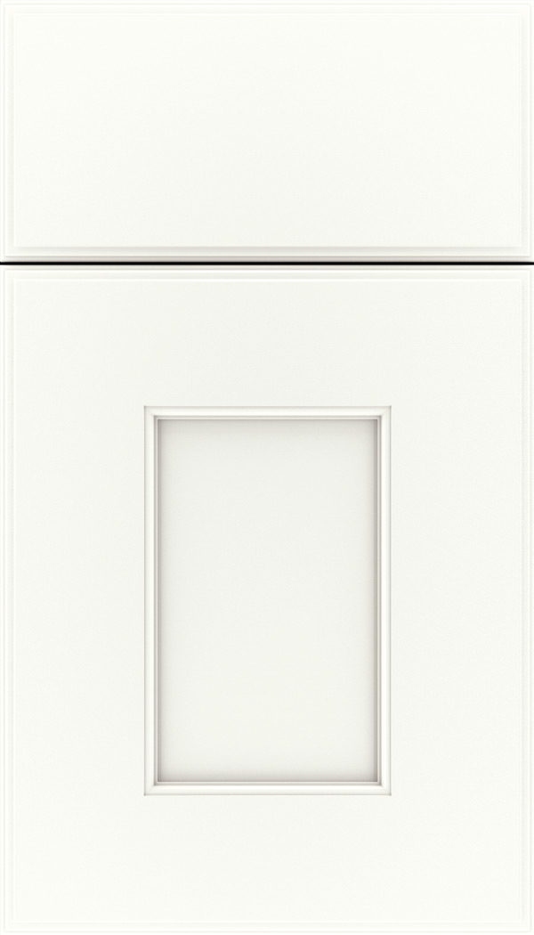 Berkeley Maple flat panel cabinet door in Whitecap