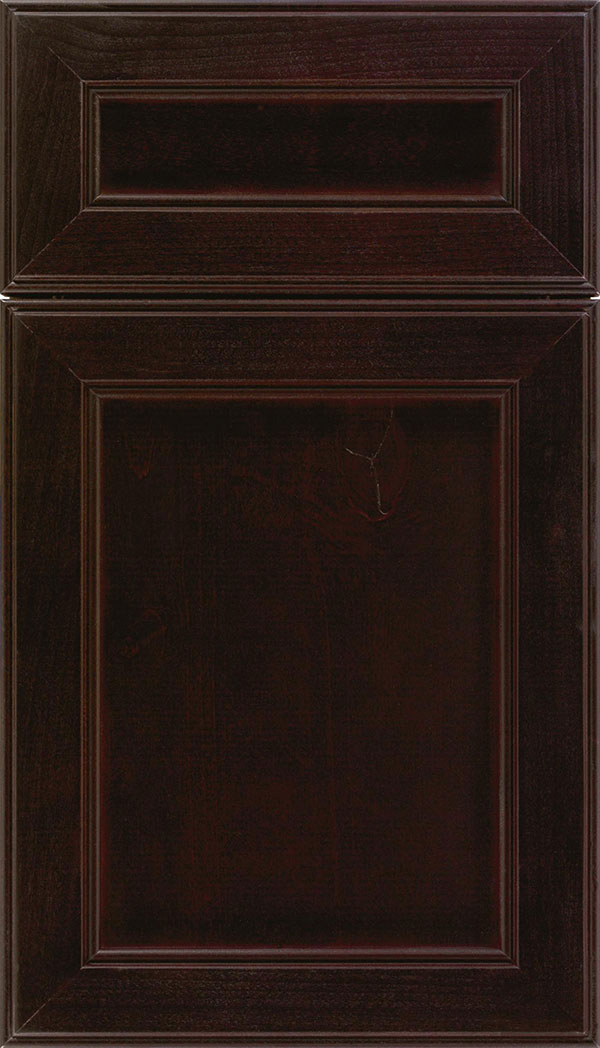 Chelsea 5pc Alder flat panel cabinet door in Espresso