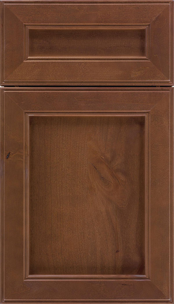 Chelsea 5pc Alder flat panel cabinet door in Sienna