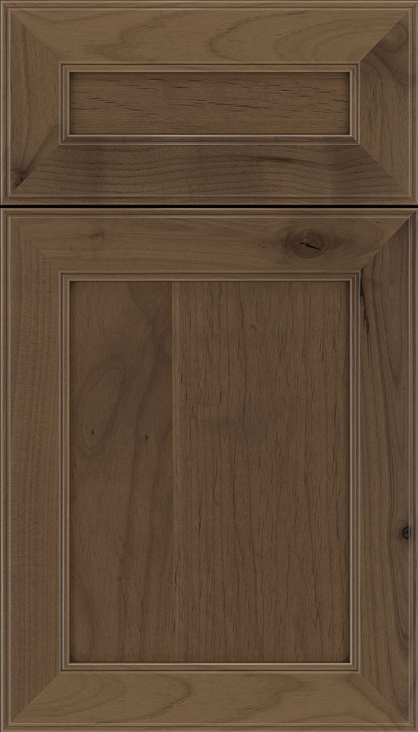 Chelsea 5pc Alder flat panel cabinet door in Toffee with Mocha glaze