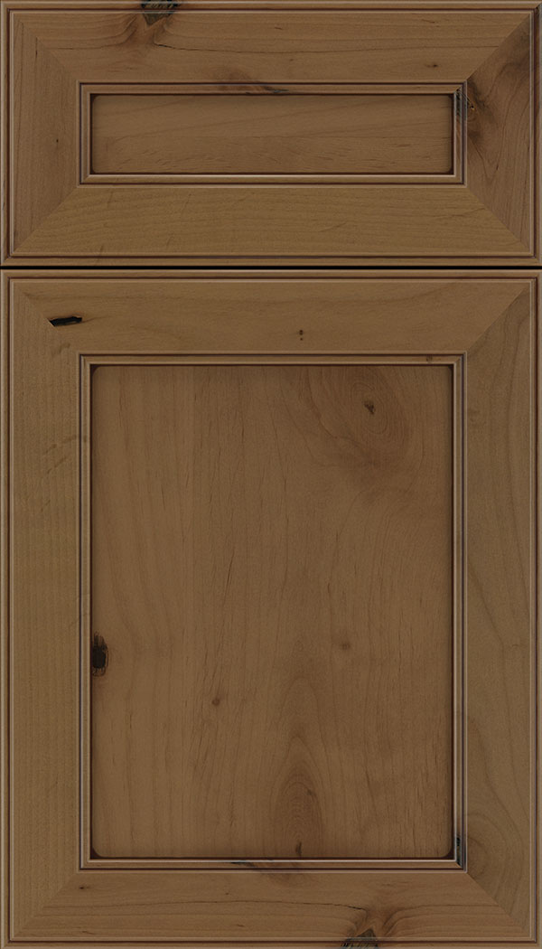 Chelsea 5pc Alder flat panel cabinet door in Tuscan with Mocha glaze