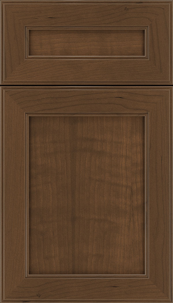 Chelsea 5pc Cherry flat panel cabinet door in Sienna