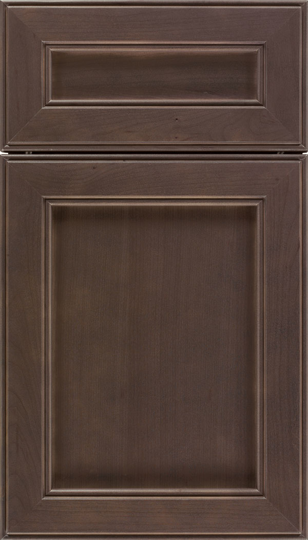 Chelsea 5pc Cherry flat panel cabinet door in Thunder