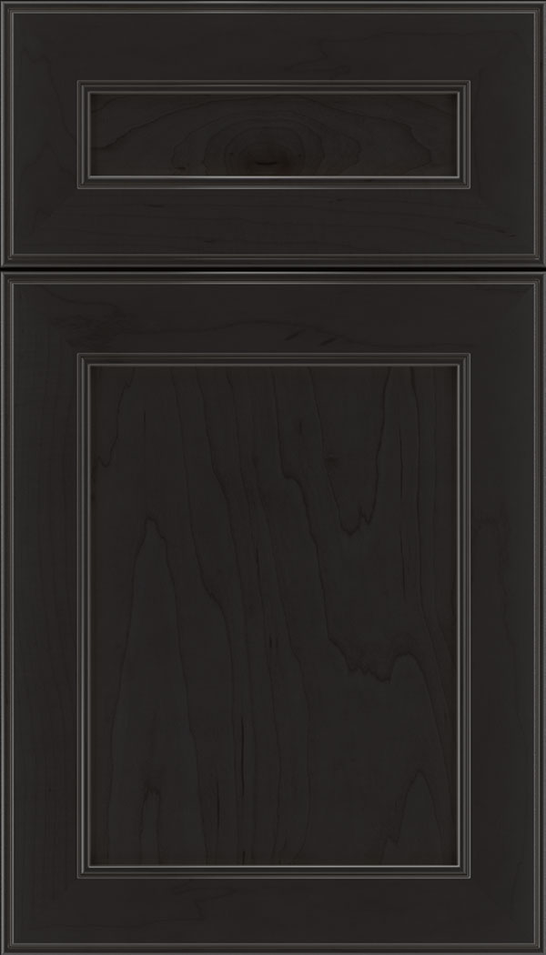 Chelsea 5pc Maple flat panel cabinet door in Charcoal