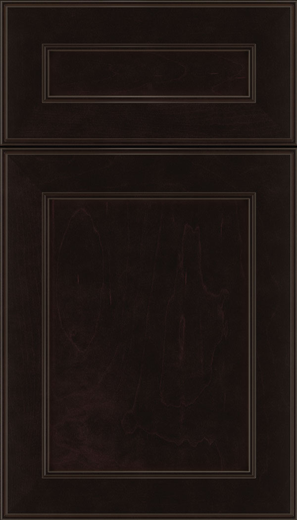 Chelsea 5pc Maple flat panel cabinet door in Espresso