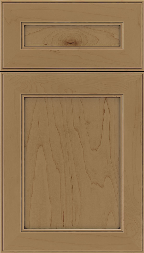 Chelsea 5pc Maple flat panel cabinet door in Tuscan with Mocha glaze