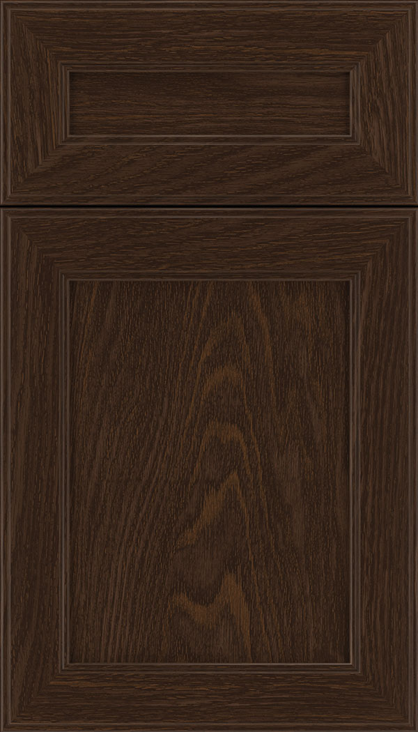 Chelsea 5pc Oak flat panel cabinet door in Cappuccino