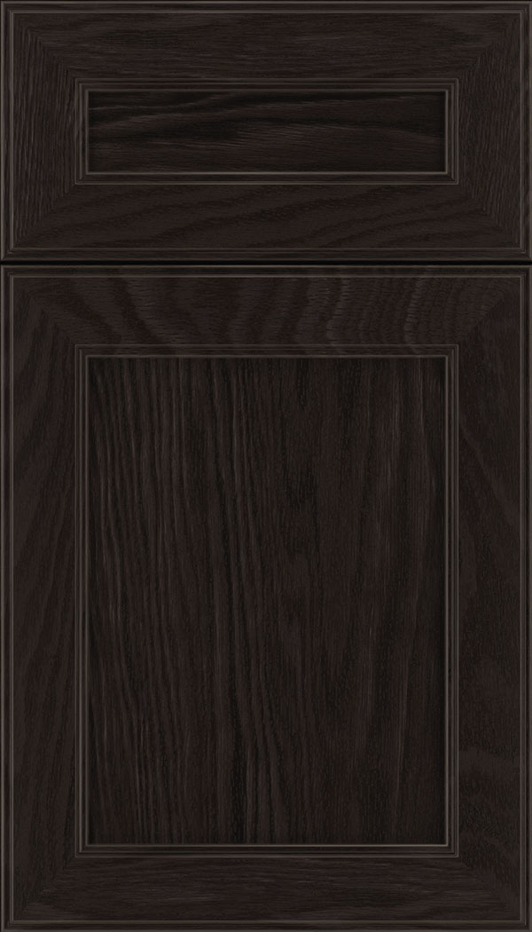 Chelsea 5pc Oak flat panel cabinet door in Charcoal