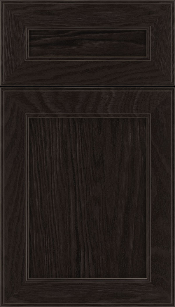Chelsea 5pc Oak flat panel cabinet door in Charcoal