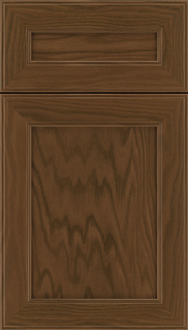 Chelsea 5pc Oak flat panel cabinet door in Sienna