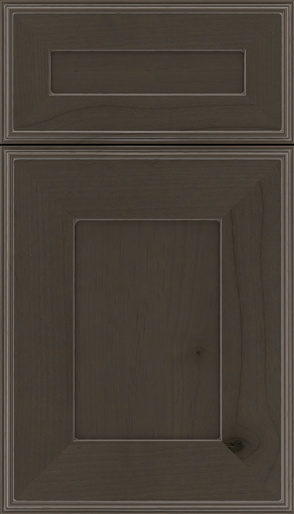 Elan 5pc Alder flat panel cabinet door in Thunder with Pewter glaze