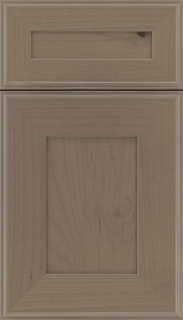 Elan 5pc Alder flat panel cabinet door in Winter with Pewter glaze