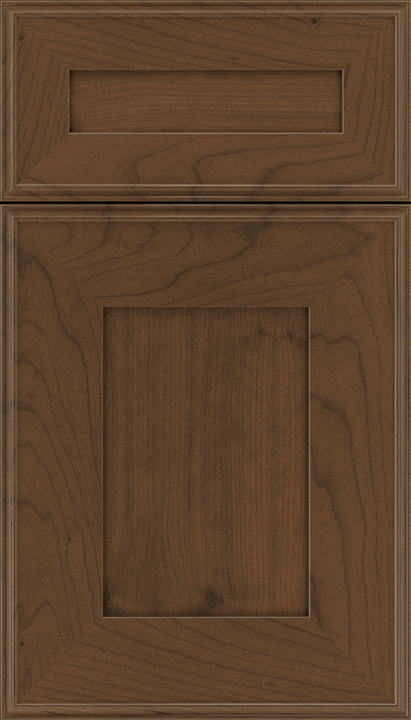 Elan 5pc Cherry flat panel cabinet door in Sienna