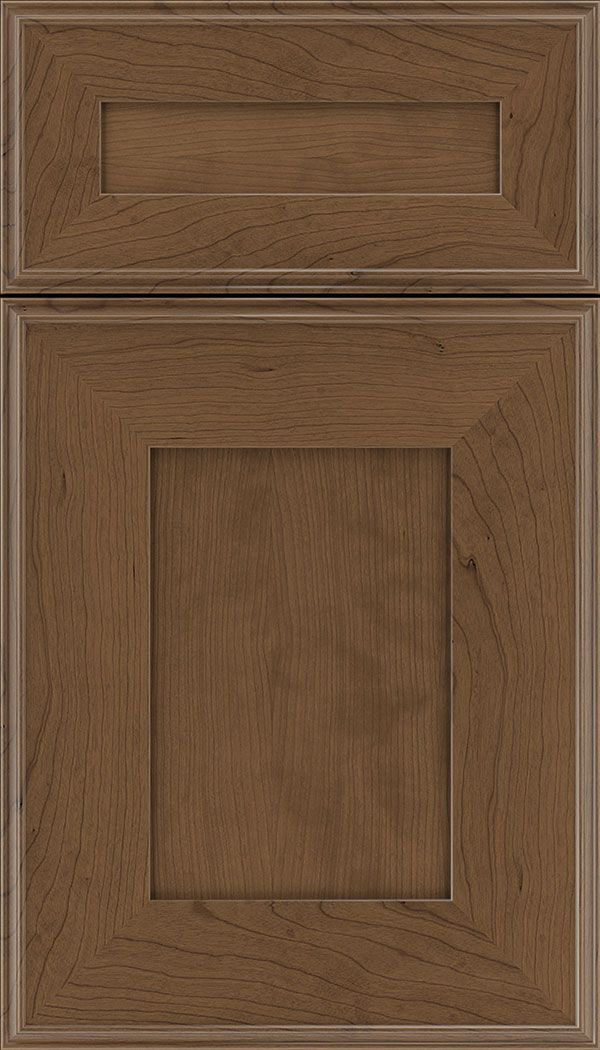 Elan 5pc Cherry flat panel cabinet door in Toffee