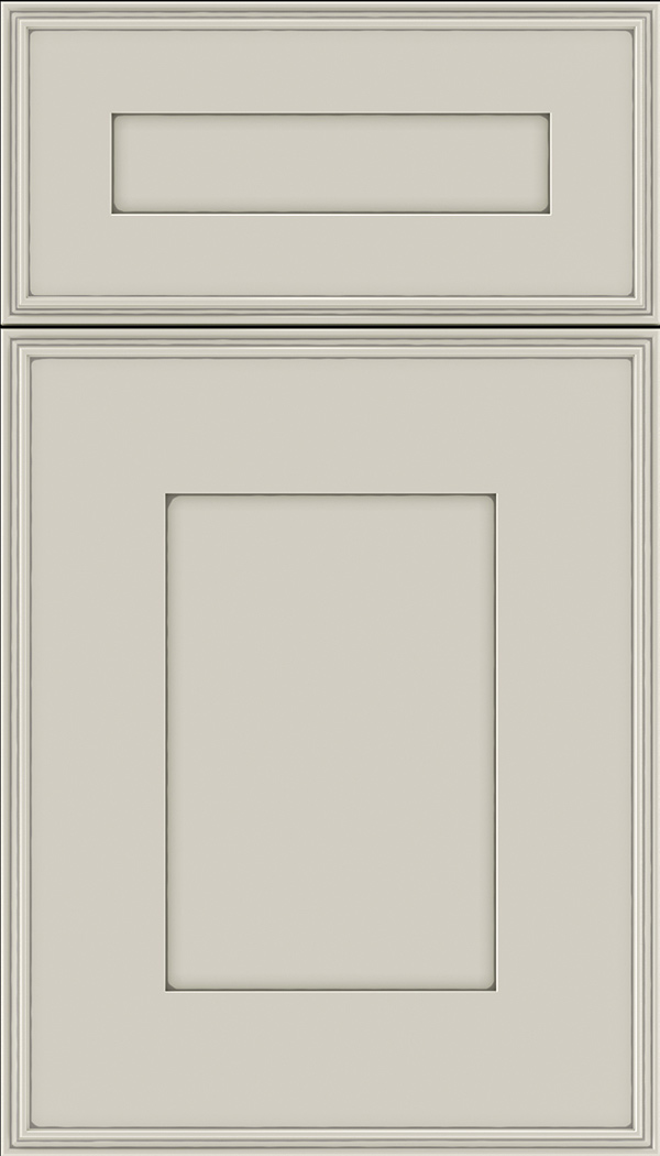 Elan 5pc Maple flat panel cabinet door in Cirrus with Pewter glaze