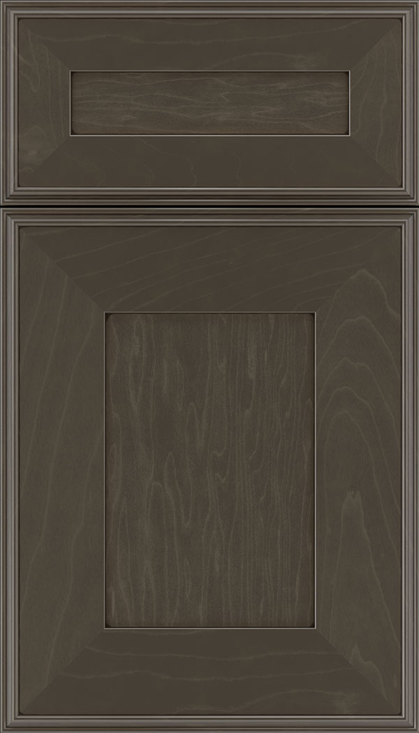 Elan 5pc Maple flat panel cabinet door in Thunder with Black glaze
