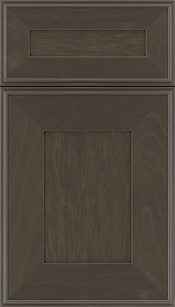 Elan 5pc Maple flat panel cabinet door in Thunder with Black glaze