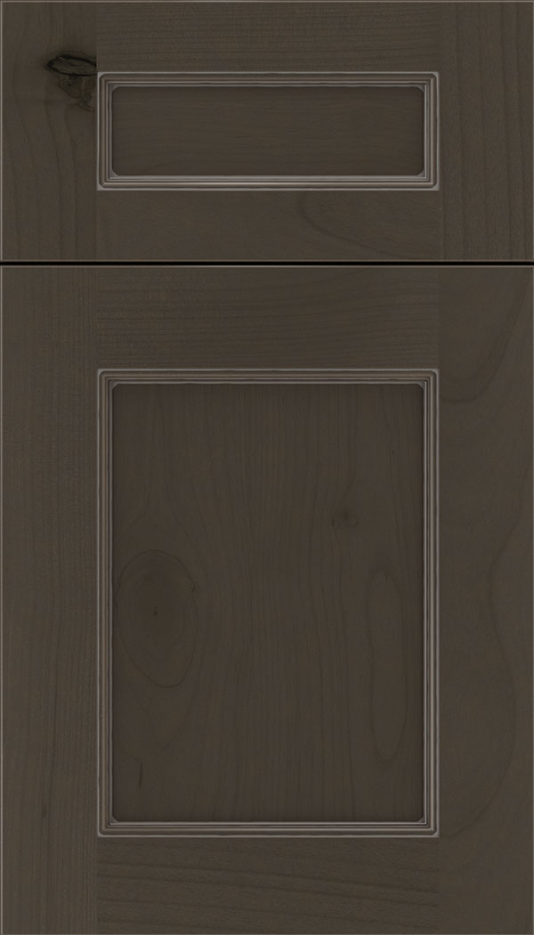 Lexington 5pc Alder recessed panel cabinet door in Thunder with Pewter glaze