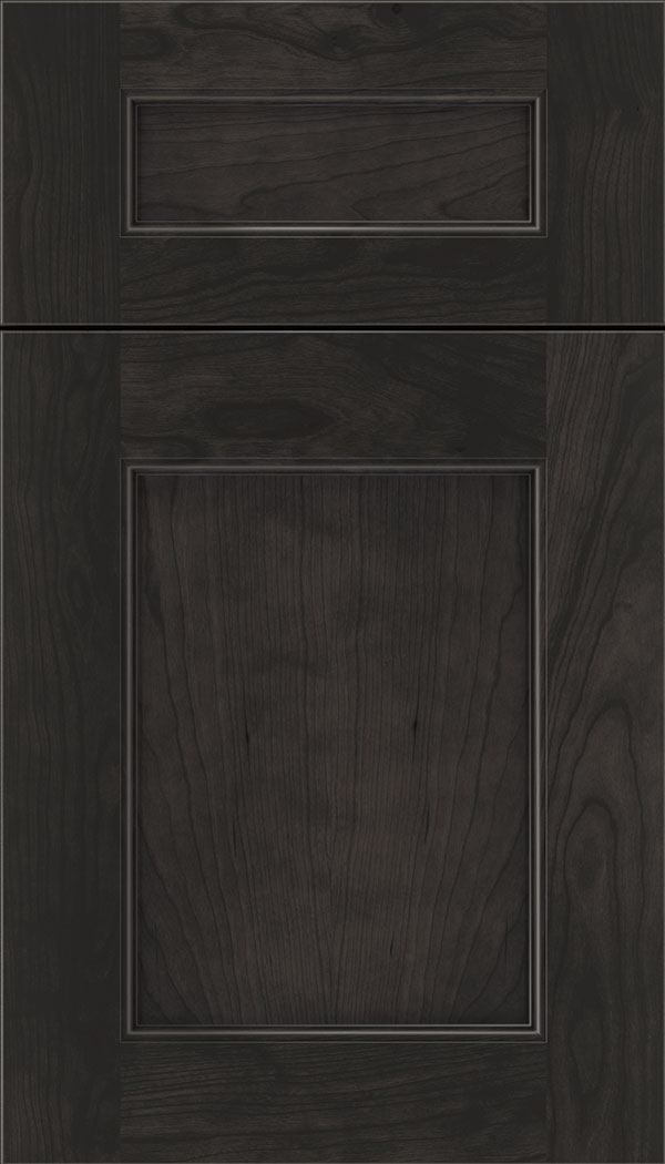 Lexington 5pc Cherry recessed panel cabinet door in Charcoal