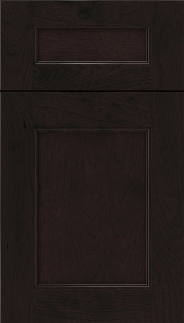 Lexington 5pc Cherry recessed panel cabinet door in Espresso