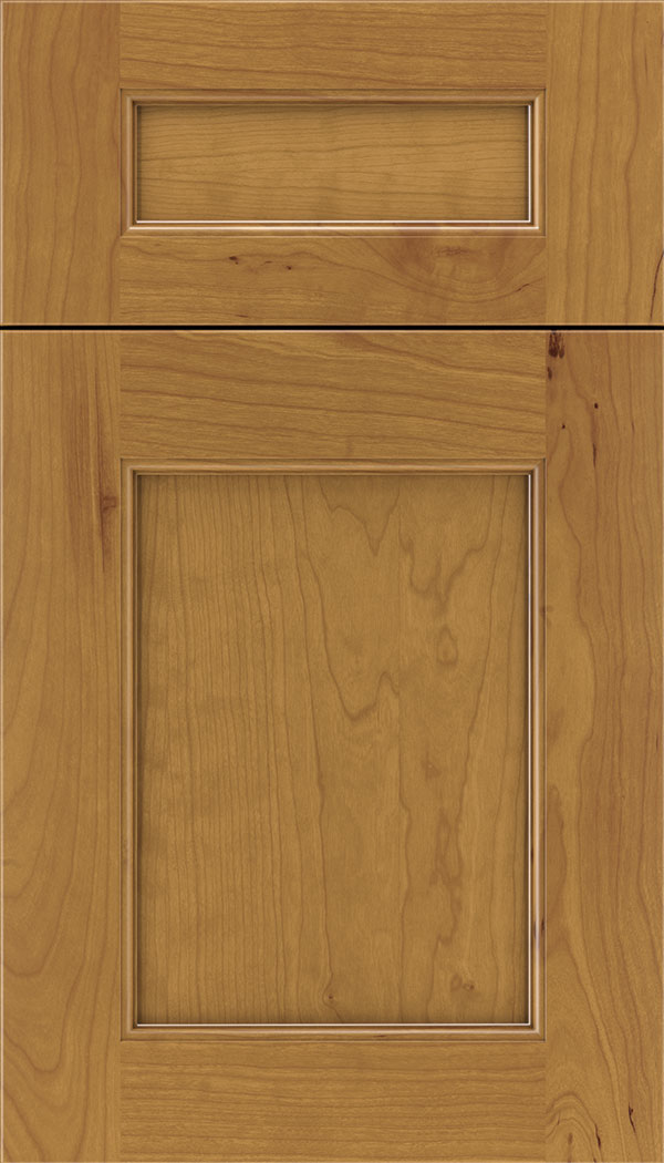 Lexington 5pc Cherry recessed panel cabinet door in Ginger