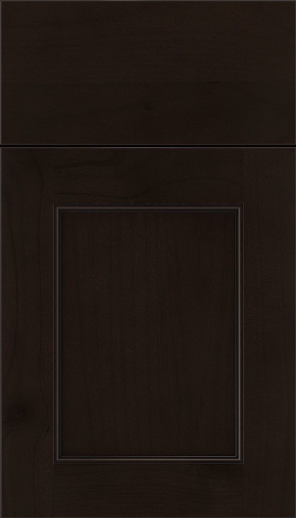 Lexington Alder recessed panel cabinet door in Espresso with Black glaze
