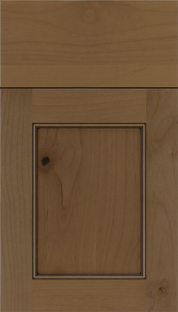 Lexington Alder recessed panel cabinet door in Tuscan with Black glaze