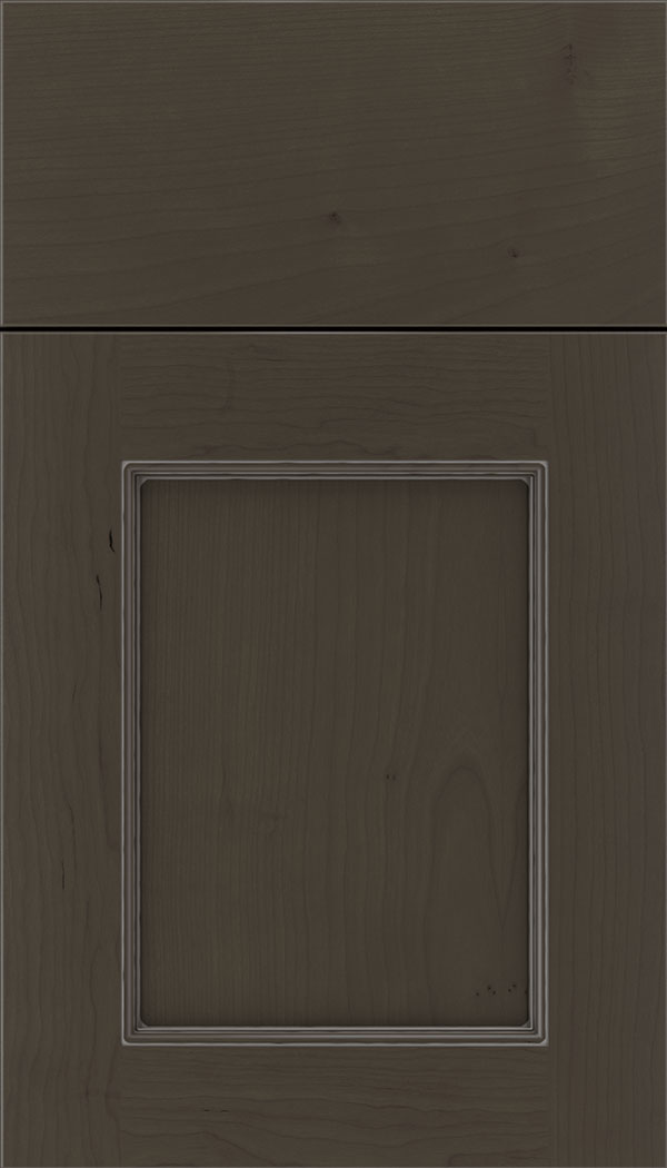 Lexington Cherry recessed panel cabinet door in Thunder with Pewter glaze