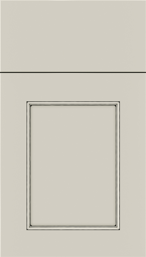 Lexington Maple recessed panel cabinet door in Cirrus with Black glaze