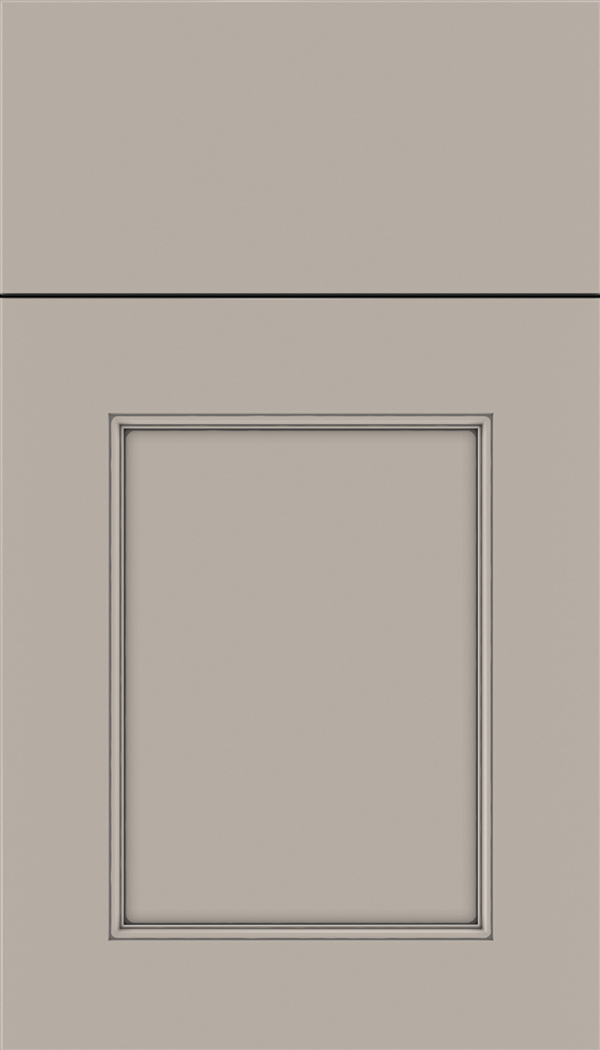 Lexington Maple recessed panel cabinet door in Nimbus with Pewter glaze