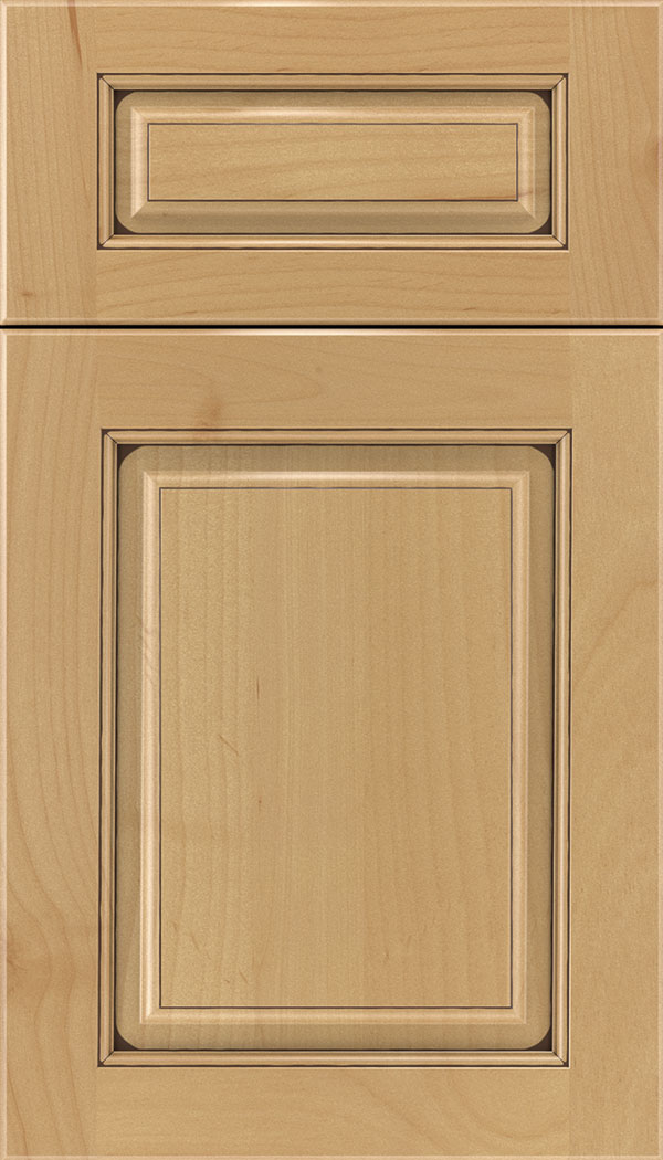 Marquis 5pc Alder raised panel cabinet door in Natural with Mocha glaze