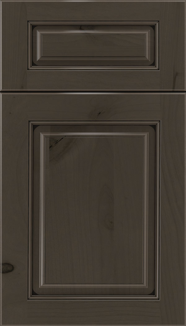 Marquis 5pc Alder raised panel cabinet door in Thunder with Black glaze