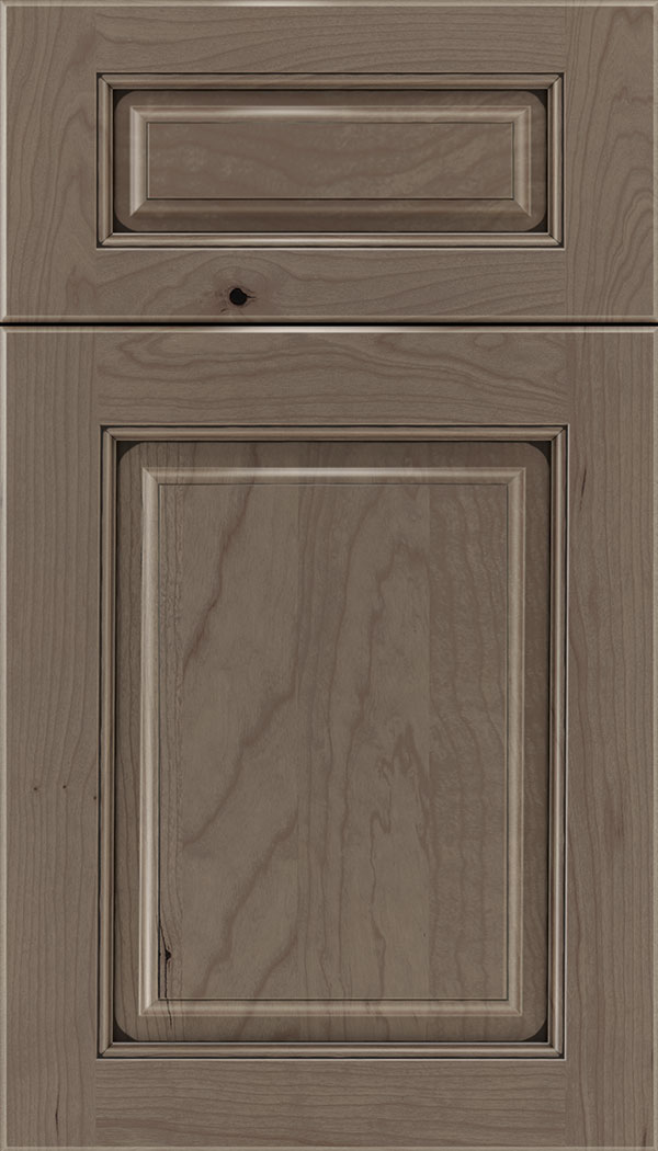 Marquis 5pc Cherry raised panel cabinet door in Winter with Black glaze