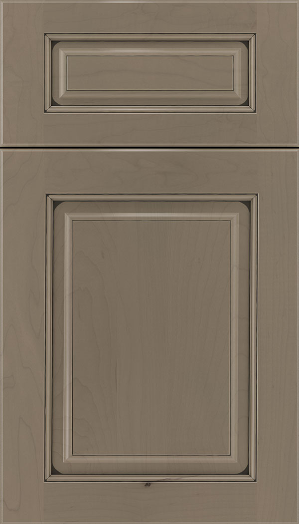 Marquis 5pc Maple raised panel cabinet door in Winter with Black glaze