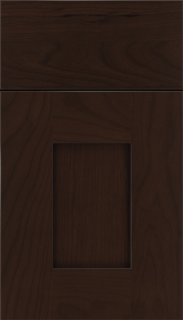 Newhaven Cherry shaker cabinet door in Cappuccino with Black glaze