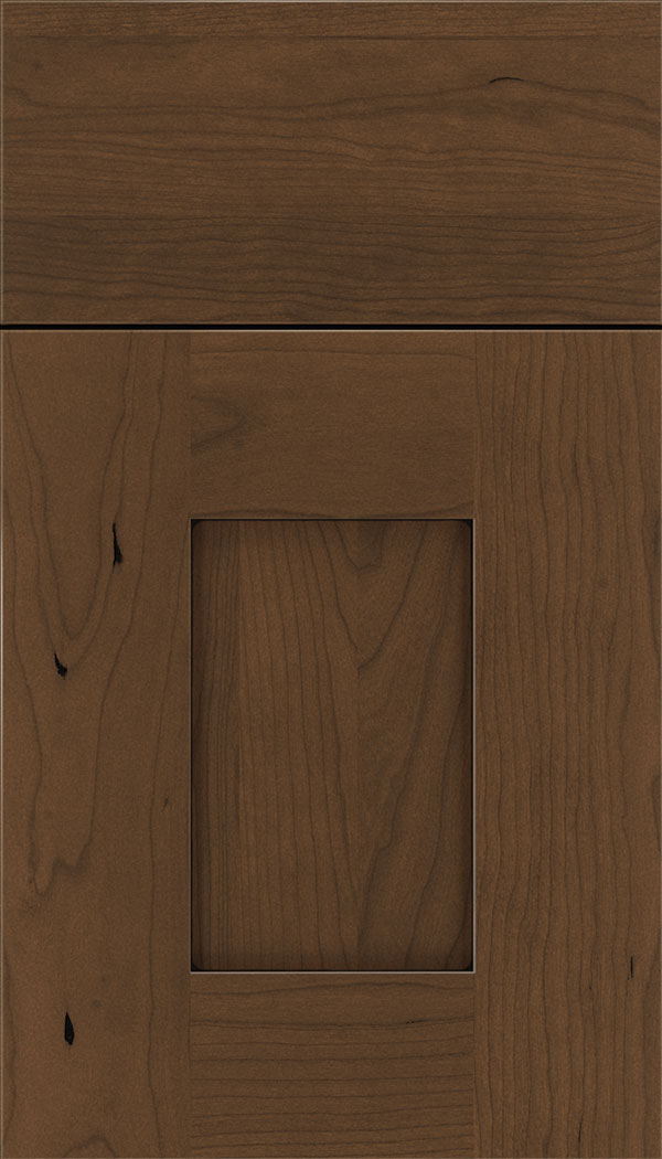 Newhaven Cherry shaker cabinet door in Sienna with Black glaze