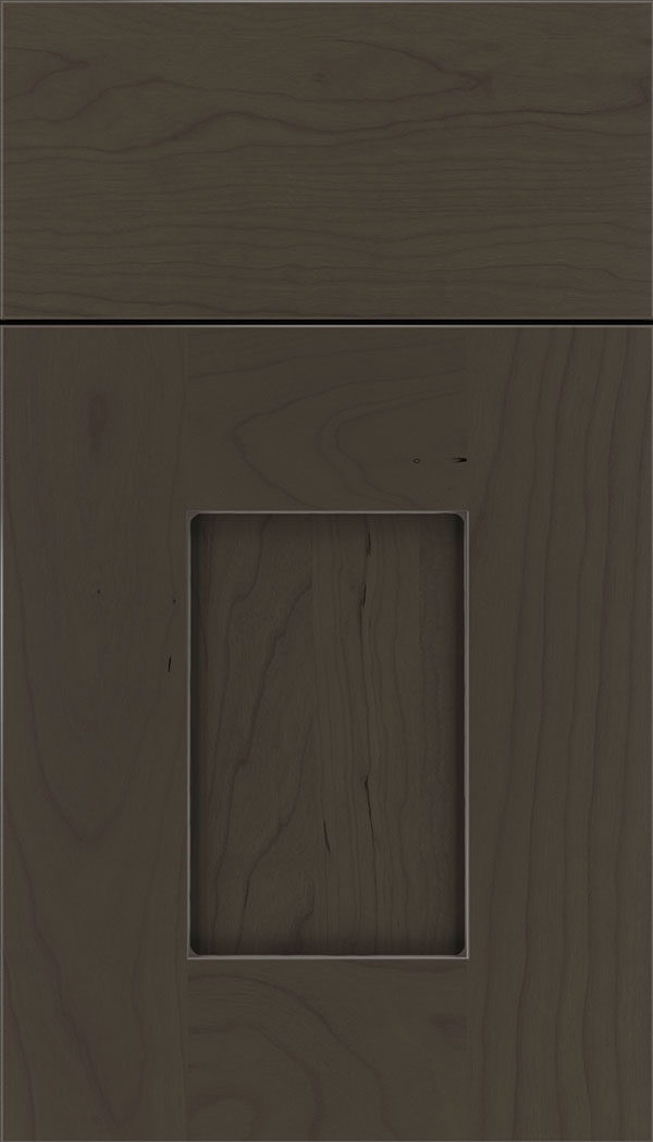 Newhaven Cherry shaker cabinet door in Thunder with Pewter glaze