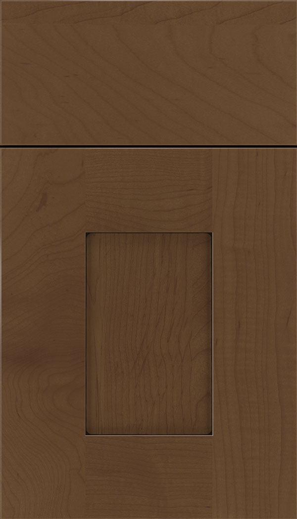 Newhaven Maple shaker cabinet door in Sienna with Black glaze