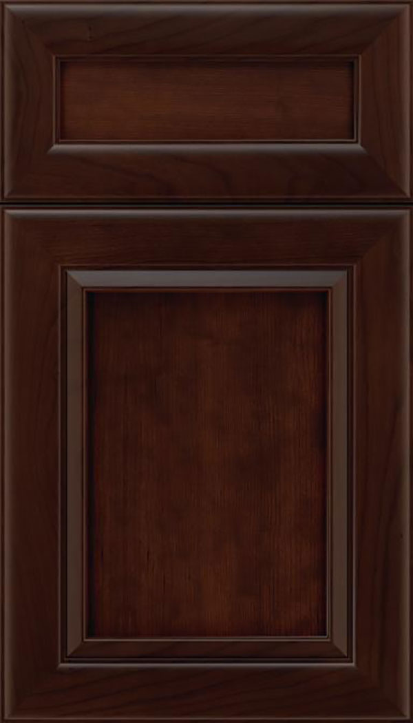 Paloma 5pc Cherry flat panel cabinet door in Cappuccino