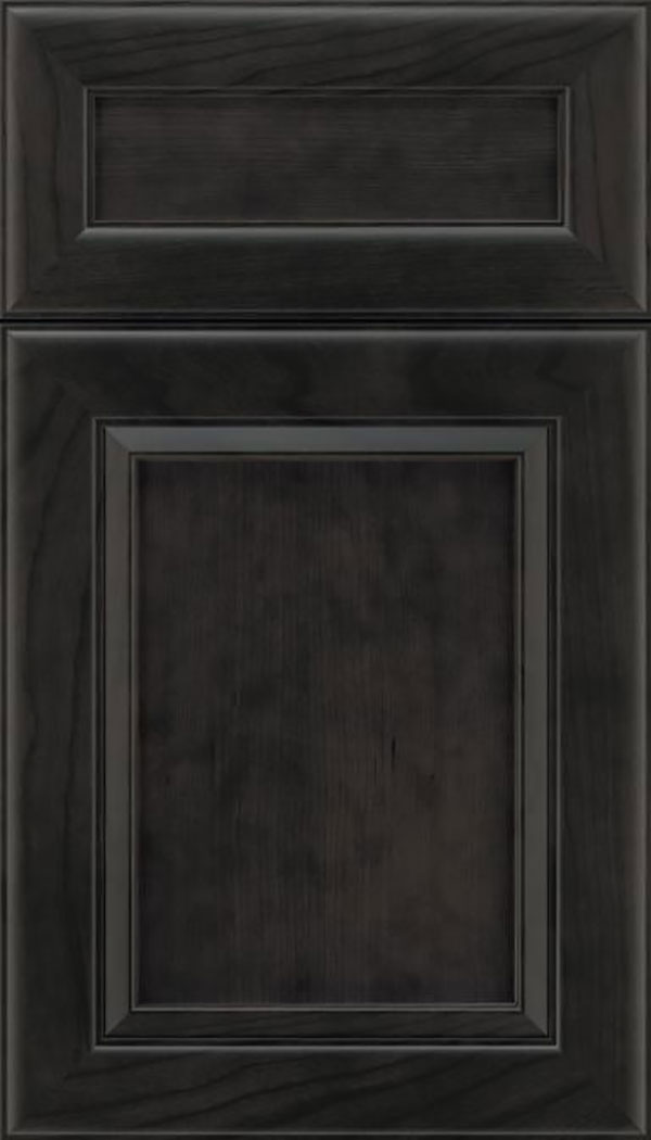 Paloma 5pc Cherry flat panel cabinet door in Charcoal