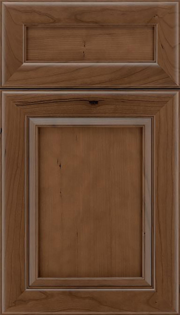 Paloma 5pc Cherry flat panel cabinet door in Toffee