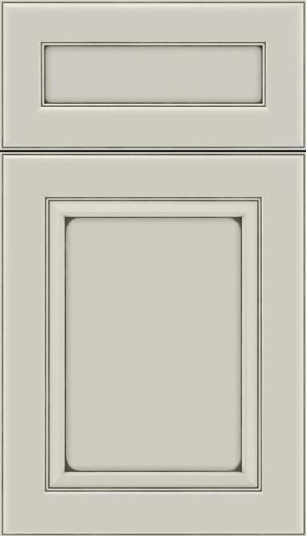 Paloma 5pc Maple flat panel cabinet door in Cirrus with smoke glaze